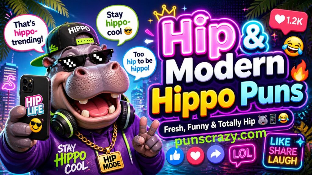 “Hip” & Modern Hippo Puns 📱🦛