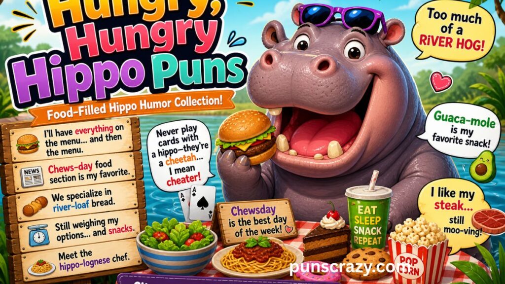 Hungry, Hungry Hippo Puns 🍔🦛