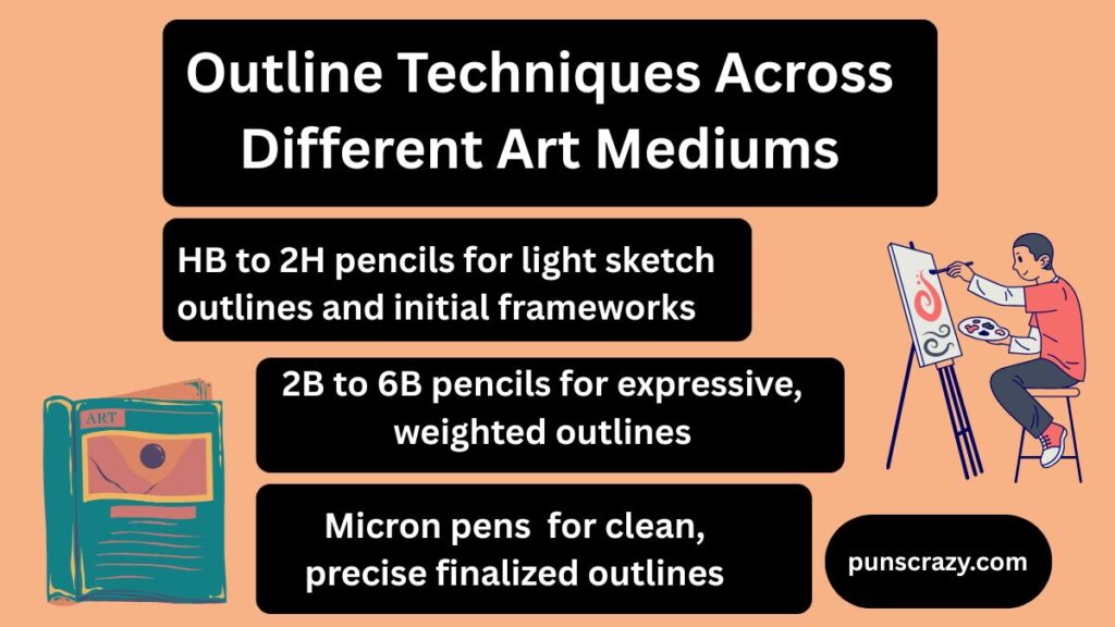 Outline Techniques Across Different Art Mediums