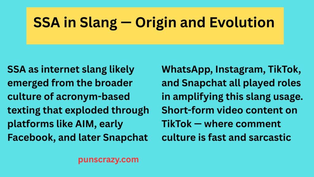 SSA in Slang — Origin and Evolution