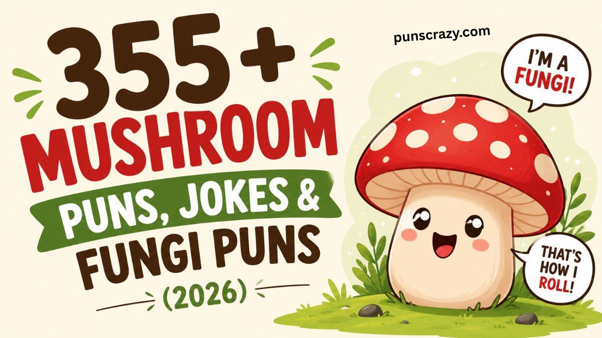 355+ Mushroom Puns, Jokes & Fungi Puns (2026) 🍄