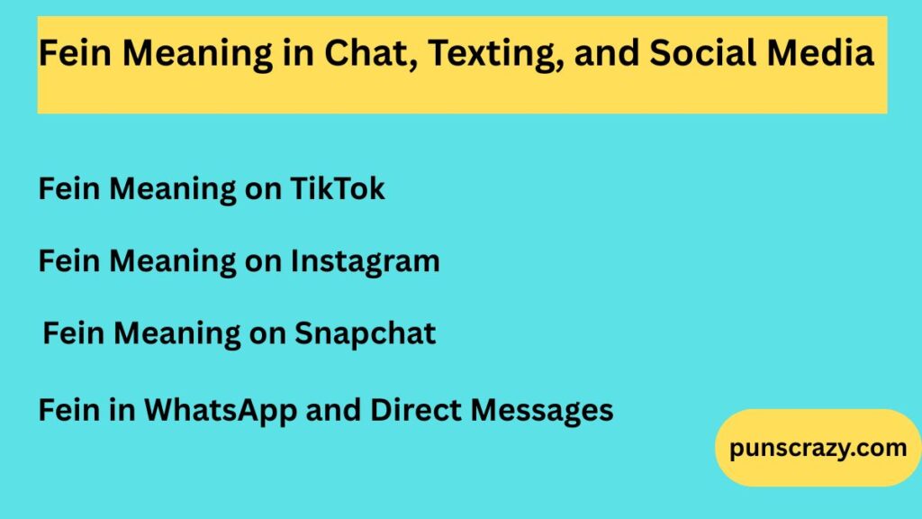 Fein Meaning in Chat, Texting, and Social Media