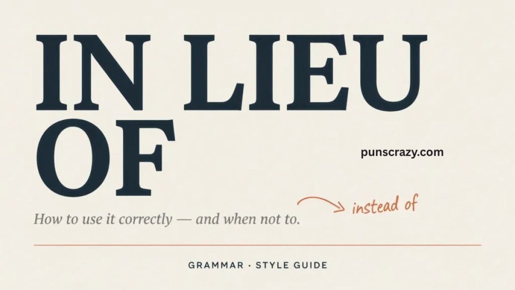 How to Use "In Lieu Of" Correctly