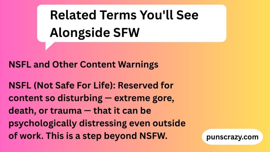 Related Terms You'll See Alongside SFW