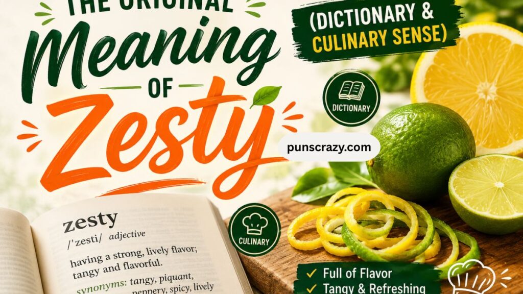 The Original Meaning of Zesty (Dictionary & Culinary Sense)