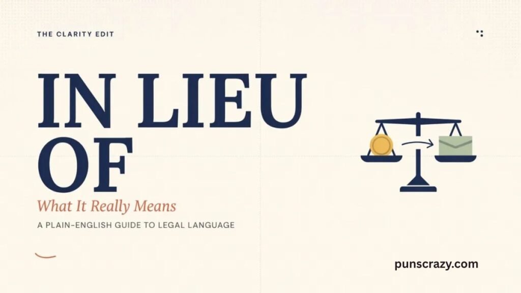 What "In Lieu Of" Means