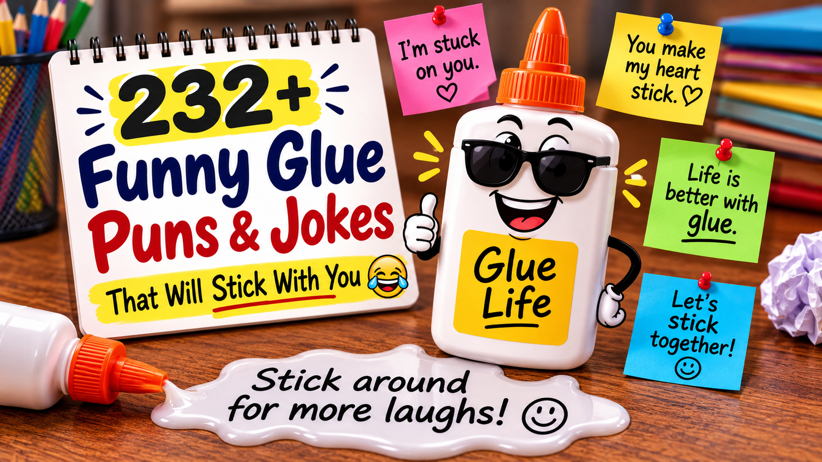232+ Funny Glue Puns & Jokes That Will Stick With You 😂