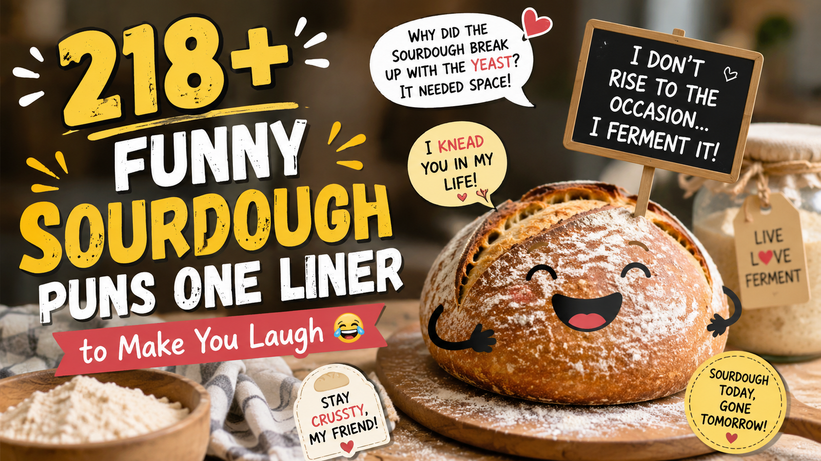 218+ Funny Sourdough Puns One Liner to Make You Laugh