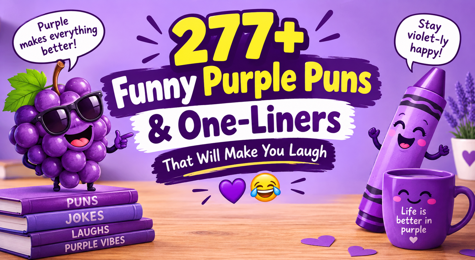 277+ Funny Purple Puns & One-Liners That Will Make You Laugh 💜😂
