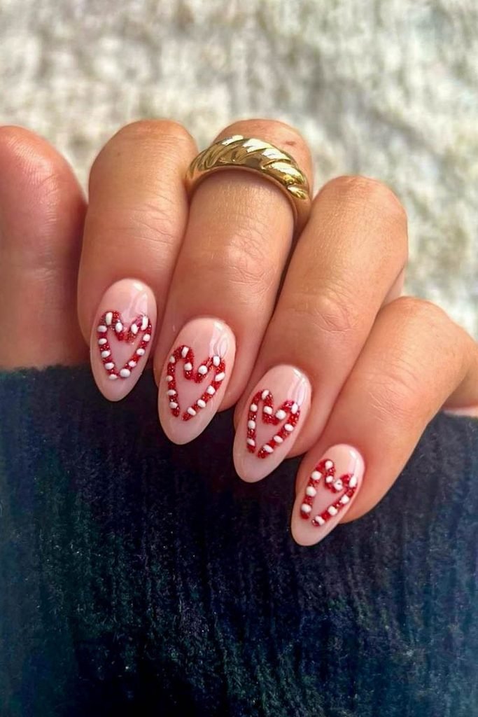 Christmas Heart Nail Designs