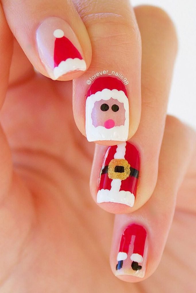 Father Santa Claus Nail Designs